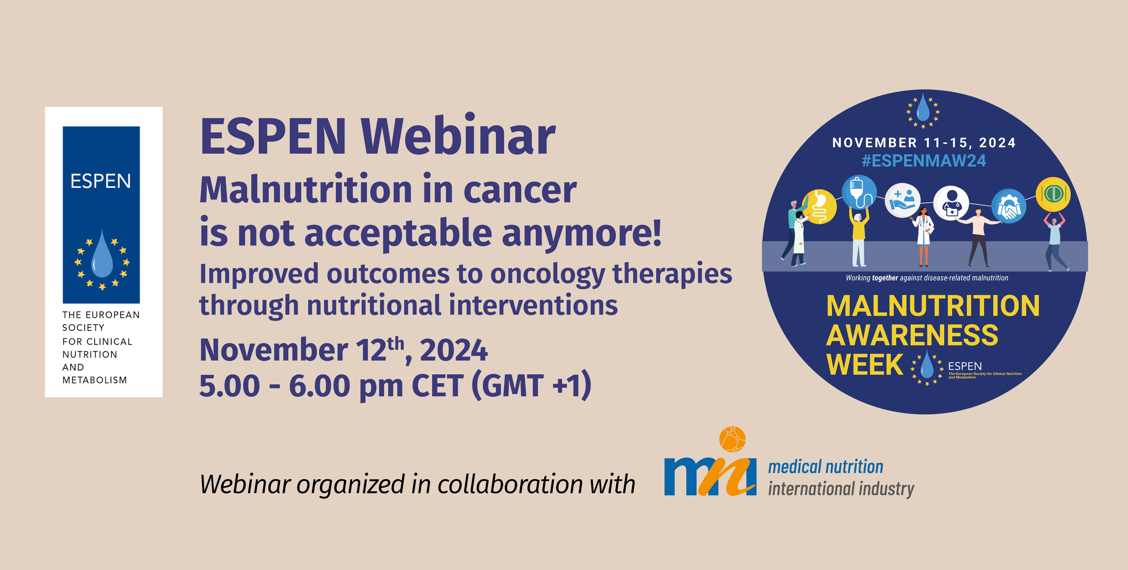ESPEN Webinar Malnutrition in Cancer Nov 12 banner